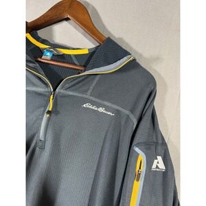 Eddie Bauer Mens First Ascent Charcoal Grey FreeHeat 1/2 Zip Pullover Jacket TL